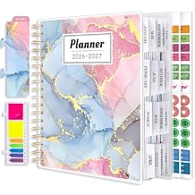 Planner 2026-2027, Large 18 Months Academic Daily Weekly Monthly Planner Yearly Agenda Jan. 2026June. 2027, 7.9" x 9.8", Page Tabs, Separator Page, Pocket Folder, Bookmark, Stickers, Sticky Note Set