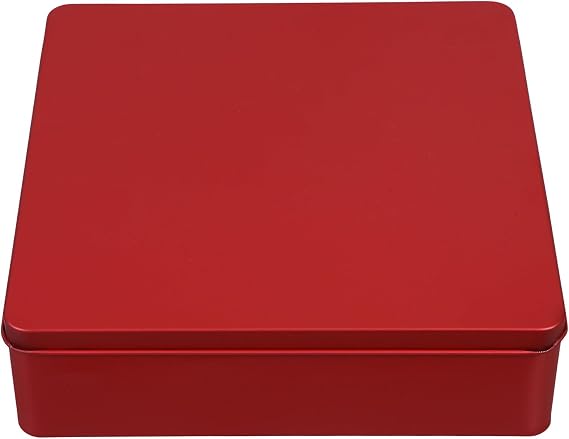 ABOOFAN Tin Box with Lid Empty Square Metal Box Cookie Tins Large Containers for Home Organizer, Candles, Treats, Crafts
