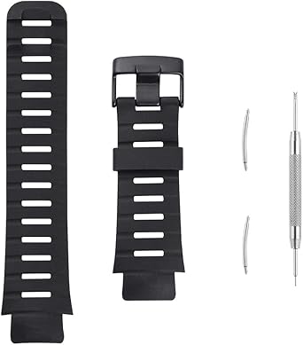 Watch Band Compatible with Suunto X-Lander, Soft Rubber Replacement Wrist Strap for Suunto X-Lander Military Smart Watch, Black