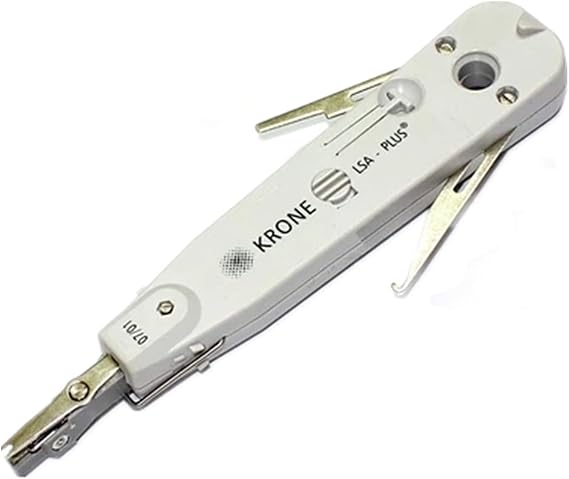Professional Punch Down Tool for RJ45/RJ11 Cat5e/Cat6 Network & Telecom Cables - Krone Type with Impact Terminal Insertion, Wire Stripper Combo, for Ethernet & Telephone Socket