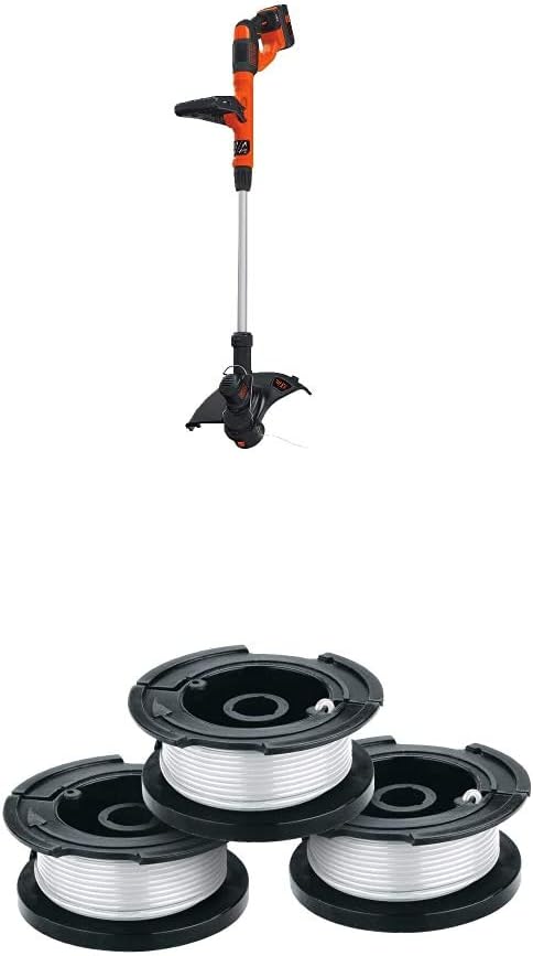 BLACK+DECKER 40V MAX String Trimmer/Edger with Trimmer Line, 30-Foot, 0.065-Inch (LST140C & AF-100-3ZP)