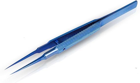 4.25'' Small Titanium Tweezers Sharp Fine Tip Tweezers Non-magnetic Micro Precision Tweezers for Soldering Electronics Work Jewelry Making