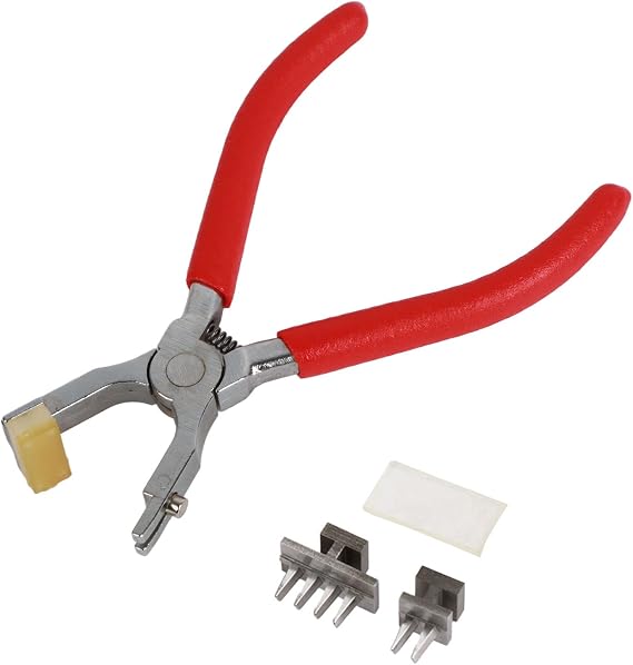 Leather Hole Punch Tool, 4mm Silent Stitching Hand Pliers for Belts, Straps, Saddles, Shoes - DIY Home Craft Plier Punch