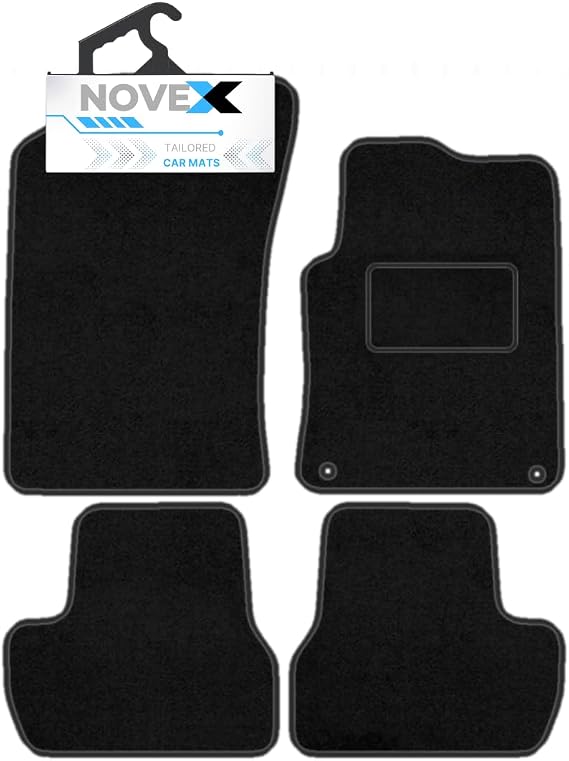 Tailored Carpet Car Mats Compatible With Citroen C3 2010 to 2016 – Custom Fit Floor Mats – Anti-Slip Backing – Durable Carpet – Heel Pad – Easy Clean – Black Edging
