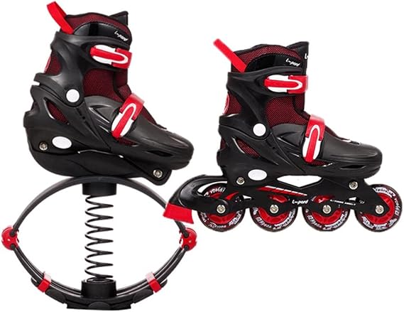Kangaroo Jumping Shoes, Kids Teen Fitness 2 In 1 Roller Skates Bouncing Shoes, 3 Sizes