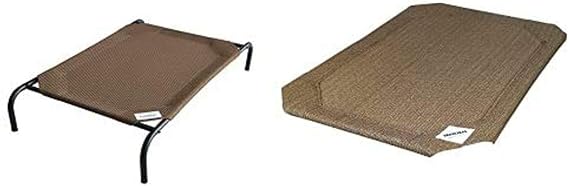 Coolaroo The Original Elevated Pet Bed with Replacement Cover, Large, Nutmeg