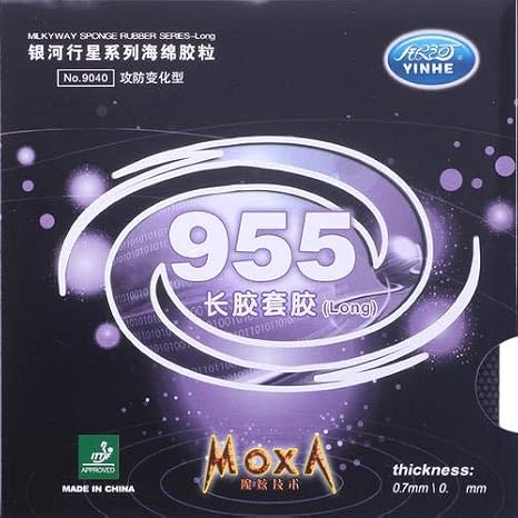 955 Long Pips-Out Table Tennis (Ping Pong) Rubber with Sponge (Black)