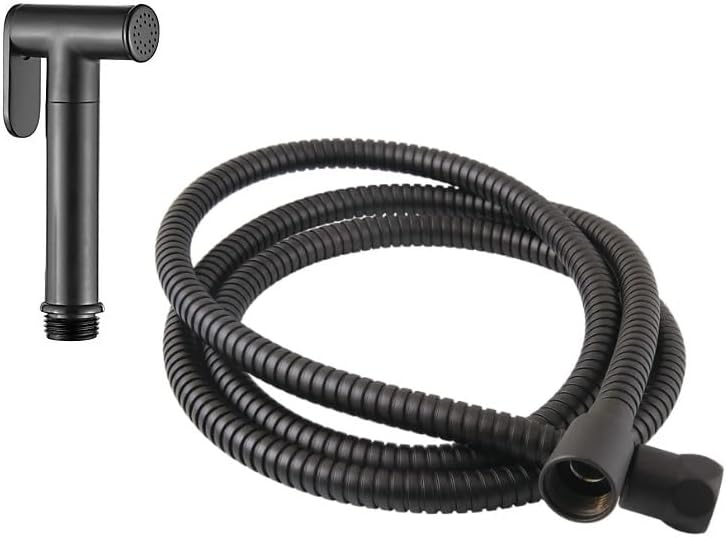 Bargin Bidet Sprayer Cloth Diaper Sprayer Bathroom Handheld Bidet Toilet Stainless Steel Tap Spray Shattaf Toilet Cleaning Faucet,Black Brass Long Black 1.2 Hose