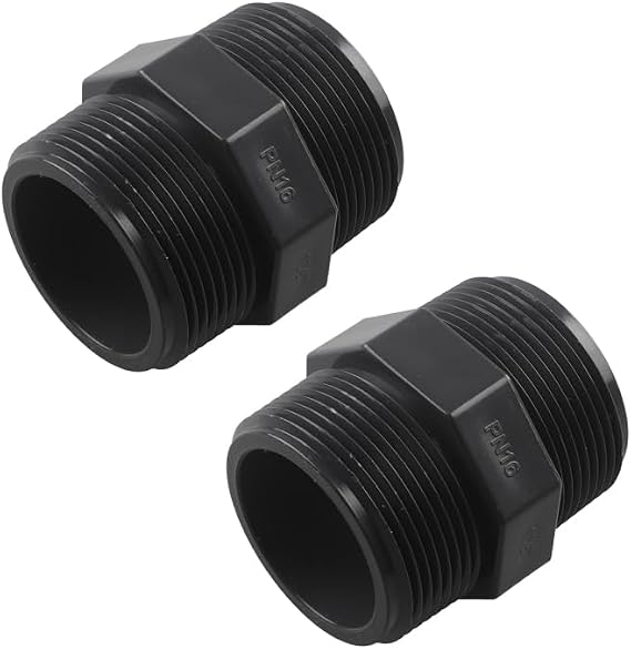 PVC Garden Hose Adapter- Male 1-1/2" NPT x 1-1/2" NPT Pool Pump Hose Adapter- PVC Pipe Fitting Adapter Connector Parts(1-1/2" 2 Pack)