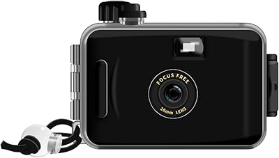 35mm Reloadable Waterproof Film Camera for Snorkeling, Manual Exposure, Without Film Black