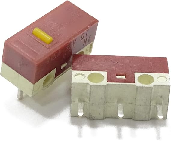 Lily Brown 2/10Pcs HUANO Original Mouse Micro Switch 3Pins 30M Clicks Mice Micro Mute Button Microswitch Set Yellow Mouse Microswitch Microswitches On Off