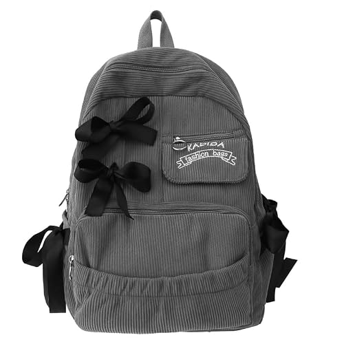 Cute Backpack Y2k Purse Daypack, Women Aesthetic Trendy Backpack Coquette Harajuku Cutecore Bookbag Casual Shoulder Bag grey