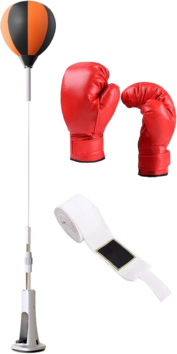 Boxing Reflex Bag With Stand, Reflex Bag, Strong Rebound Speed Ba-g Boxing, Punching Bags For Adults, Home Gym Accessories, Height Adjustable Gym Supplies