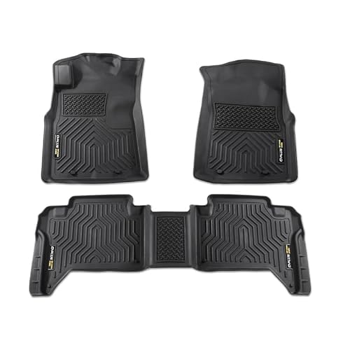 G-PLUS Floor Mats Compatible with 2005-2015 Toyota Tacoma Double Cab, Cargo Liners Black All Weather Full Cover Protection 1st & 2nd Row TPE Floor Liner
