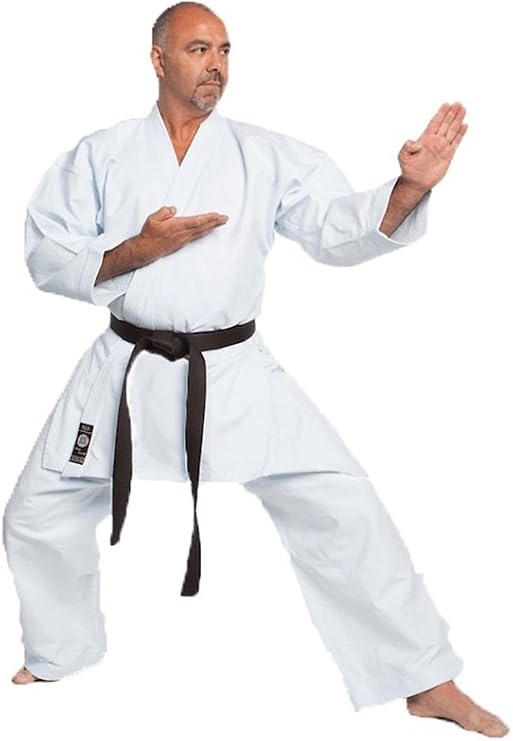 Ronin Shiai Black Label Karate Uniform Gi from Japan - 12oz Poly/Cotton Pre-Shrunk for Training & Kata Competition.