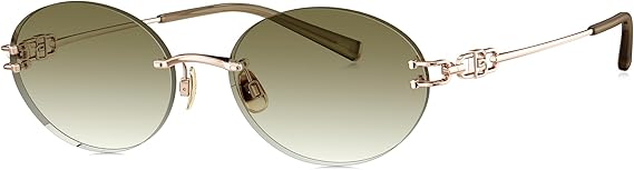 BOLON Women Titanium Rimless Oval UV400 Sunglasses BX7008 56mm | Exclusive Eyewear Brand of EssilorLuxottica