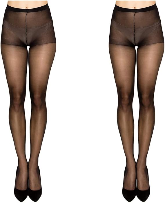 K.HOSIERY Women Silky Nylon Pantyhose Stocking - Vivien Comfortable Sheer Reinforced Toe Stockings