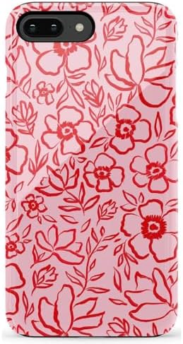 Casely iPhone 678 Plus Case | Blush Garden | Floral Doodle | Essential Slim Dual-Layer Protective Design