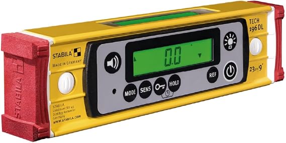 Stabila 9In Ip67 Tech Level 196 Dl With Case | Professional digital level features IP67 water and dust protection for jobsite durability and precision measuring