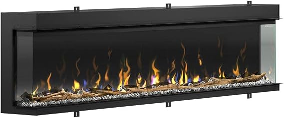Dimplex IgniteXL Bold 100-in Built-in Linear Modern Electric Fireplace with Multiple Display Options, Multi-Colored Flames | with Crystals and Driftwood Logset, Model: XLF10017-XD