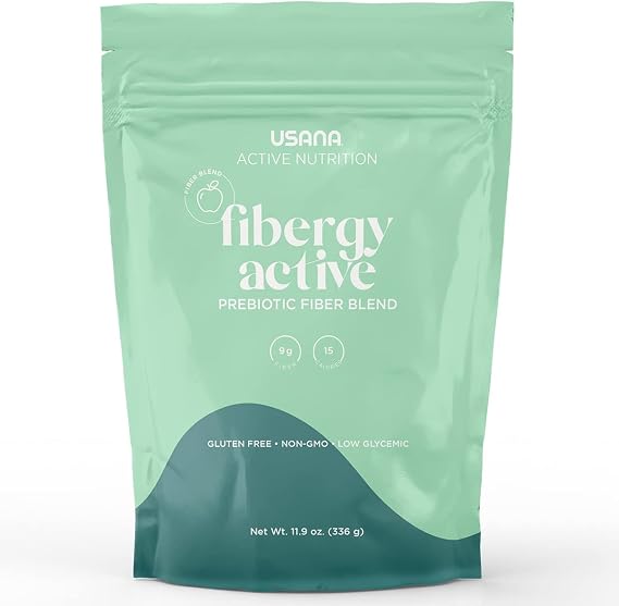 USANA - Fibergy Active - Prebiotic Fiber - 336 Grams - 28 Servings | Features 9 G Fiber, Prebiotic Fiber, Soluble and Insoluble Fiber Blend, Fruit Fibers and Easy-Mix Powder For Gut Health
