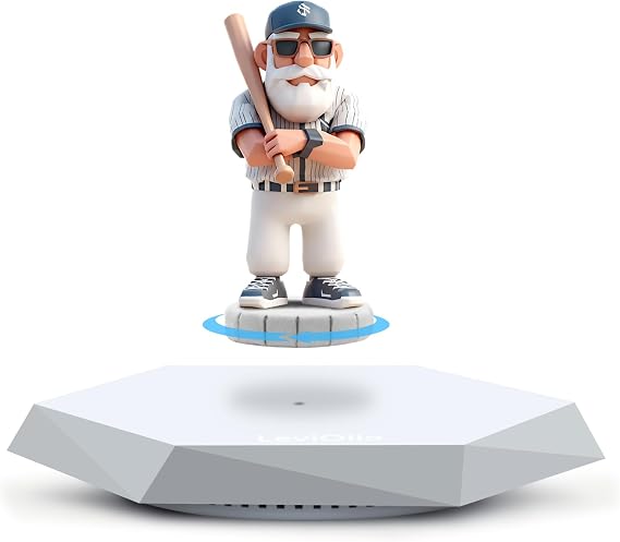 Levitating Display Stand, Magnetic Levitation for Collectibles and Model Cars, Floating Display for Toys and Figures, Hovering Platform, Maglev Rotating Levitator and Holder, White