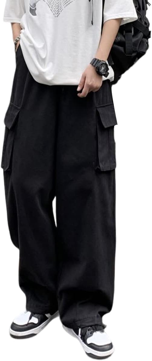Women Cargo Pants Y2K Baggy Streetwear Cotton Loose Fit with Pocket Wide Leg