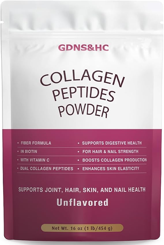 Collagen Peptides Powder 16oz, Hydrolyzed Collagen Type I & III, Unflavored & Odorless - Supports Skin, Hair, Nail & Joint Health, Easy to Mix in Coffee, Smoothies, Non-GMO, Dairy & Soy Free (16 oz)