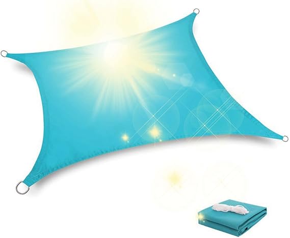Rectangle Sun Sail Shade, Waterproof Sun Shade Sail Canopy Awning Shelter Fabric Screen, 95% UV Block 185 g/m2 Heavy Duty Shade Cloth, for Outdoor Patio Garden Backyard
