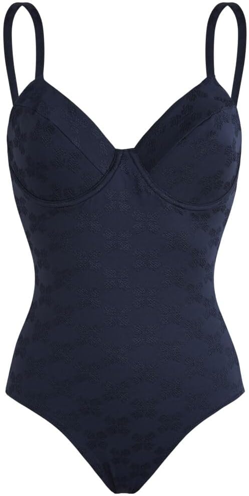 Underwire One-Piece Swimsuit Turtle Monogram