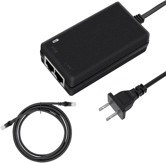 Gigabit PoE Injector 48V Power Over Ethernet Supply Adapter 10/100/1000Mbps IEEE 802.3at/af RJ45 Compliant for Camera IP Phone PoE Switch and More PoE Devices with 3FT Cat 6 Gigabit Ethernet Cable