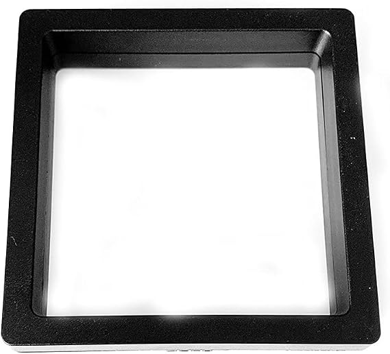 2pcs 3D Floating Display Case 3.5inch X 3.5inch Black Transparent Floating Frame Display Plastic Frames Stand Holder for Jewelry,Challenge Coin,Gift,Antique
