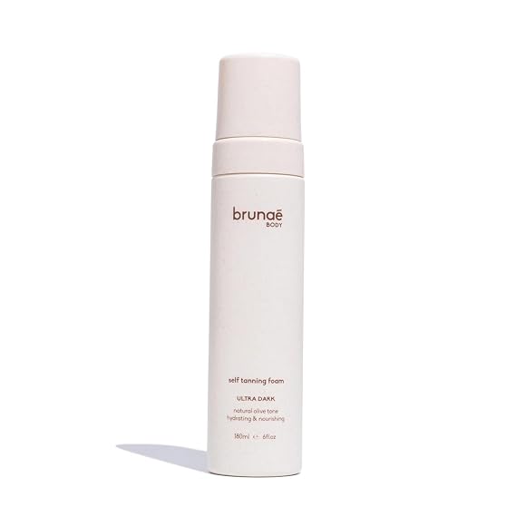 BRUNAE BODY Self Tanning Foam [FOR DARKER & FASTER TAN] - Sunless Tanner Bronzing Mousse for Natural Glow & Hydrated Body - Sun Bed