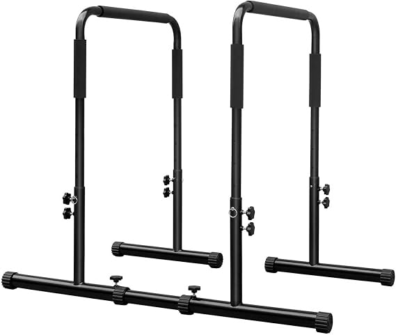 Home Balance Bar with Height Adjustable Frame, Indoor & Outdoor Training Rack for Walking, Leg & Arm Exercise, Soft Handle Grips, Durable Steel Structure for Rehabilitation & Fitness