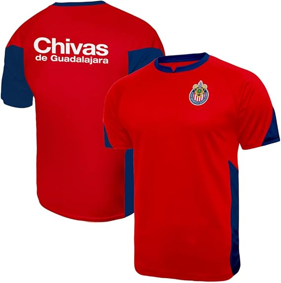 Icon Sports Men Chivas De Guadalajara Soccer Poly Shirt Soccer T-Shirt -06
