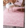 Unique Loom Trellis Frieze Collection Area Rug - Rounded (4' 1" x 6' 1", Light Pink/ Ivory)