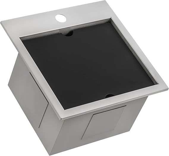 Ruvati Outdoor BBQ Workstation Sink 15 x 15 inch Topmount Marine Grade T316 Stainless Steel RV Boat Tiny Home - RVQ5215