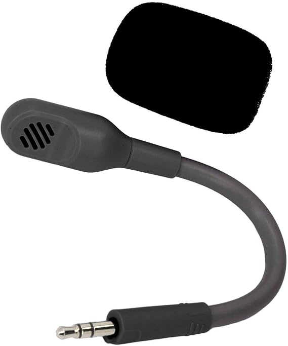 Naroote Gaming Mic, Headset Microphone for Barracuda X Gaming Headset Mic Replacement 3.5mm Microphone Professional 3.5mm Detachable Gaming Boom Microphone (Black)