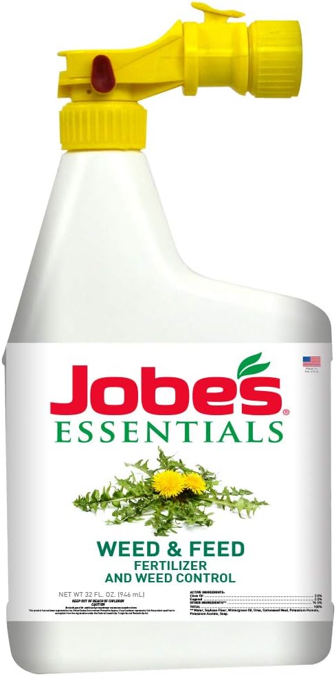 Jobes 05374 Essentials Weed & Feed Liquid Fertilizer, Natural