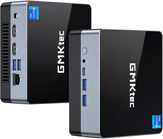 GMKtec Mini PC Intel i5-11320H(Up to 4.5 GHz) 16GB(8GB*2) DDR4 1TB SSD, Mini Computers Windows 11 Pro WiFi 6, BT5.2, RJ45, 4K Triple Display Mini Desktop PC