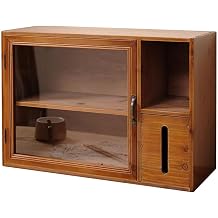 Cupboard, Mini Cupboard, Retro Cupboard, Tabletop Cupboard, Acrylic Door, Stylish, Convenient Storage, Kitchen Storage, Kitchen Storage Cabinet, Multifunctional, Large Capacity, 2 Tiers, 3 Tiers, Dustproof, Moisture-Proof, Japanese Style, Sliding Door, Condiments, Bowls, Chopsticks, Furniture, Small Items, Dish Storage, Kitchen Storage Style B