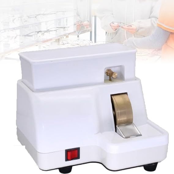 Lens Edge Grinding Machine, Manual Edger Polisher, with Diamond Grinding Wheel, Pure Copper Outlet, for Glasses Lens Optical Shop Equipment