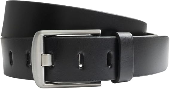Wide Pin Belt - Full Grain Leather Strap with Certified Nickel Free Buckle