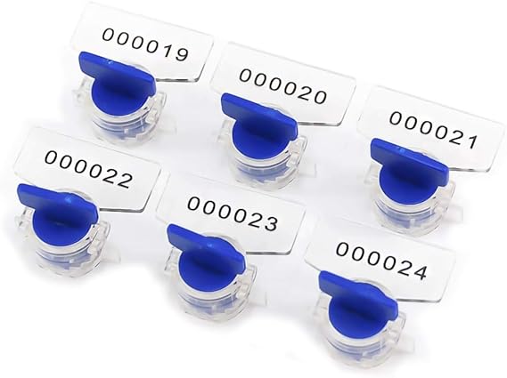 100pcs Plastic Twist Tight Roto Security Meter Seals with 100m Stainless Wire (Blue, 100pcs)