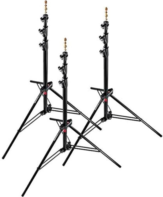 Manfrotto 1005BAC-3 9-Feet Alu Ranker Stand AC with 3 Section and 2 Risers, 3-Pack (Black)