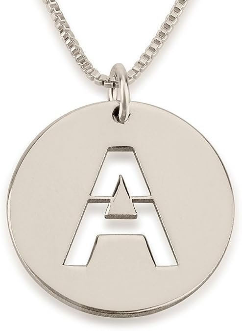 oNecklace - Initial Disc Necklace - Sterling Silver 925, 24K Gold & Rose Gold Plating, 14K yellow & white gold - Gift for Her, Women - Dainty Jewelry for Mother's Day, Christmas, Birthday.