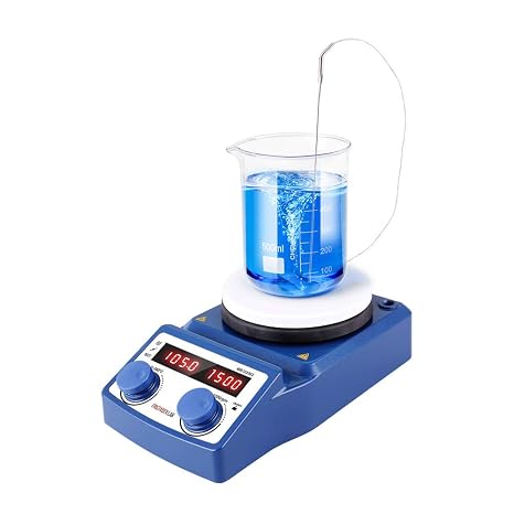Fristaden Lab Magnetic Stirrer Hot Plate | 5L Heavy Duty | Precision temperature control with sensor included, stand-free operation. USA company.
