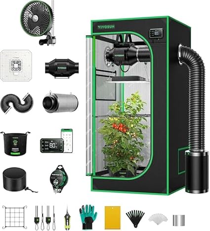 VIVOSUN GIY Smart Grow Tent System 2x2, WiFi-Integrated Grow Tent Kit, with AeroWave E6 Fan, Automate Ventilation and Circulation, Schedule Full Spectrum 100W LED Grow Light, GrowHub E42A Controller