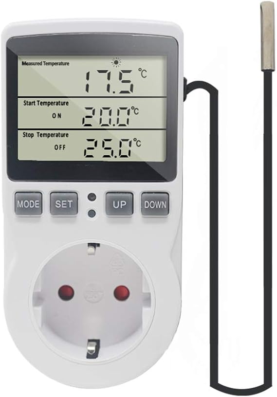 KETOTEK Digital Thermostat Socket Thermostatic Temperature Control Plug Heater Fan Greenhouse Incubator Reptile for 220V with probe
