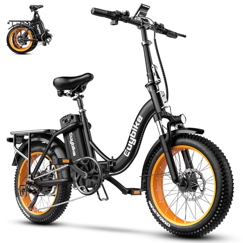 bluebiko 1000W Folding Electric Bike, 48V 20AH Removable Battery E Bike, 30 MPH, 70 Miles Max Range, 20 Fat Tire Adults Electric Bike,7-Speed Ebike for City Commuting,Off-Roading,Mountain